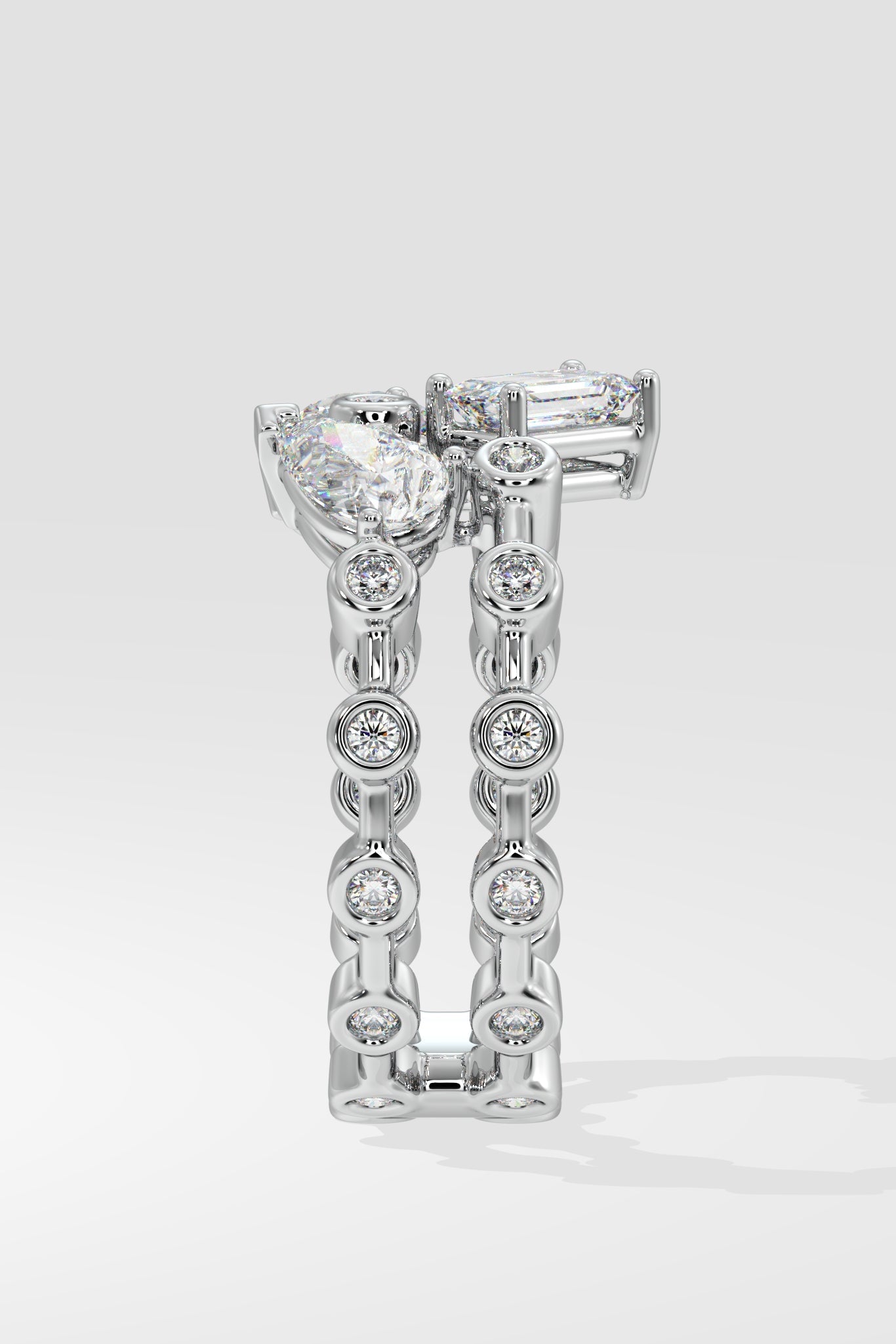 3 Stone Double Ring