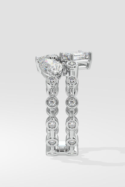3 Stone Double Ring