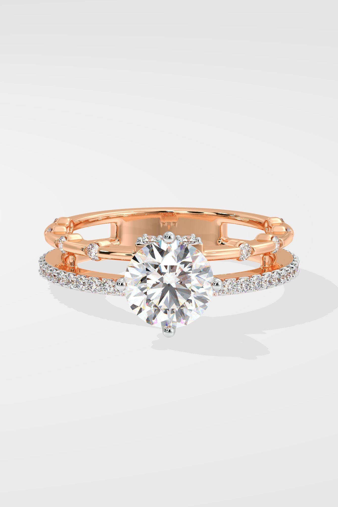 1 ct Twin Row Solitaire Ring