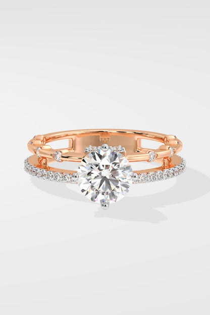 1 ct Twin Row Solitaire Ring