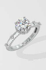 1.25 ct Invisible Halo Side Studded Solitaire Ring