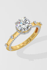 1.25 ct Invisible Halo Side Studded Solitaire Ring