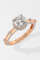 1.25 ct Invisible Halo Side Studded Solitaire Ring