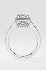 1 ct Cushion Halo Solitaire Ring