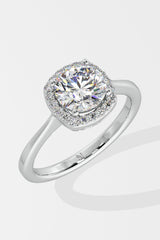 1 ct Cushion Halo Solitaire Ring