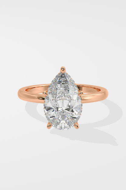 2 ct Hidden Halo Pear Ring