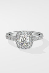 1 ct Accented Halo Cushion Solitaire Ring