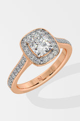 1 ct Accented Halo Cushion Solitaire Ring