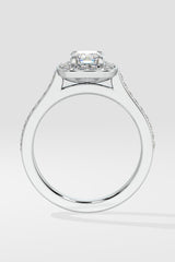 1 ct Accented Halo Cushion Solitaire Ring