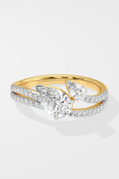1 ct Two Pear Ring