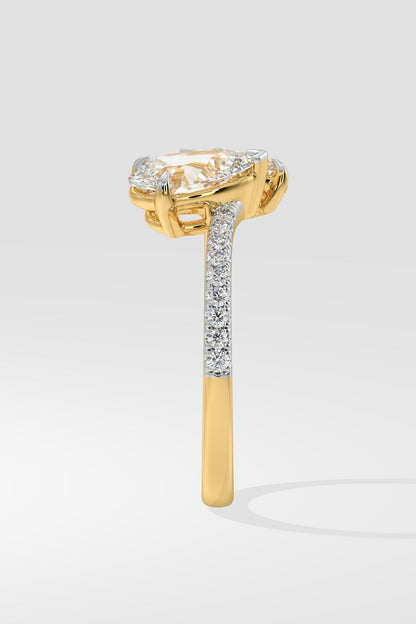 Alternate Pear Solitaire Ring