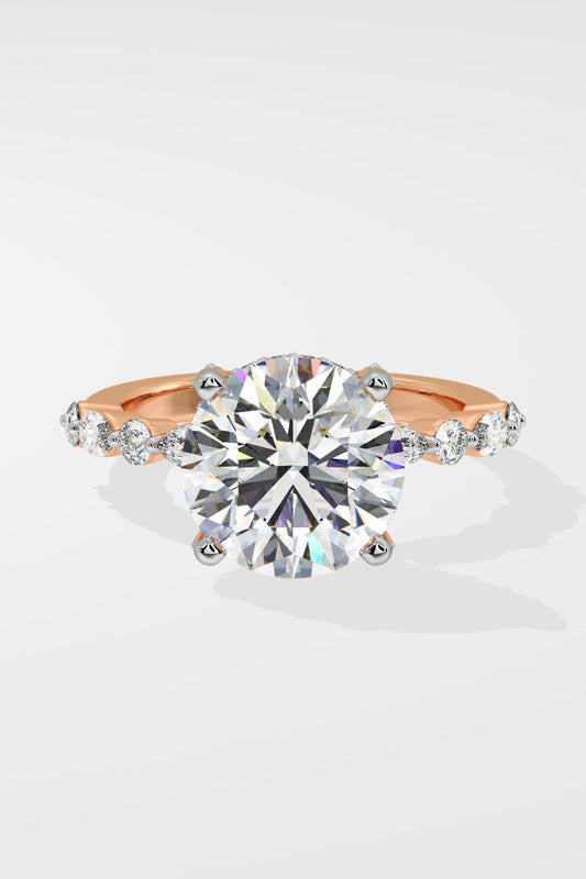 3 ct Round Askew Solitaire Ring