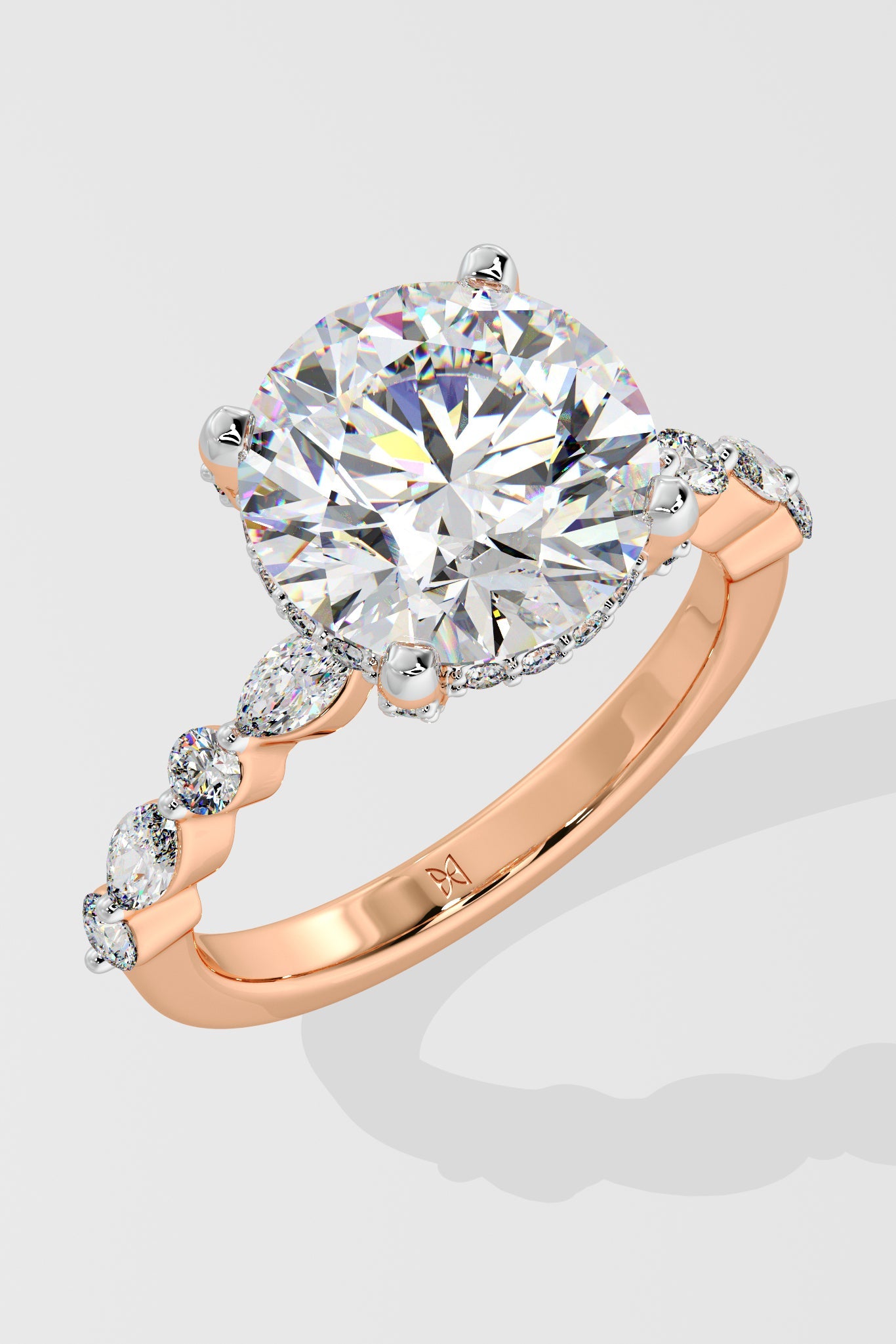 3 ct Round Askew Solitaire Ring