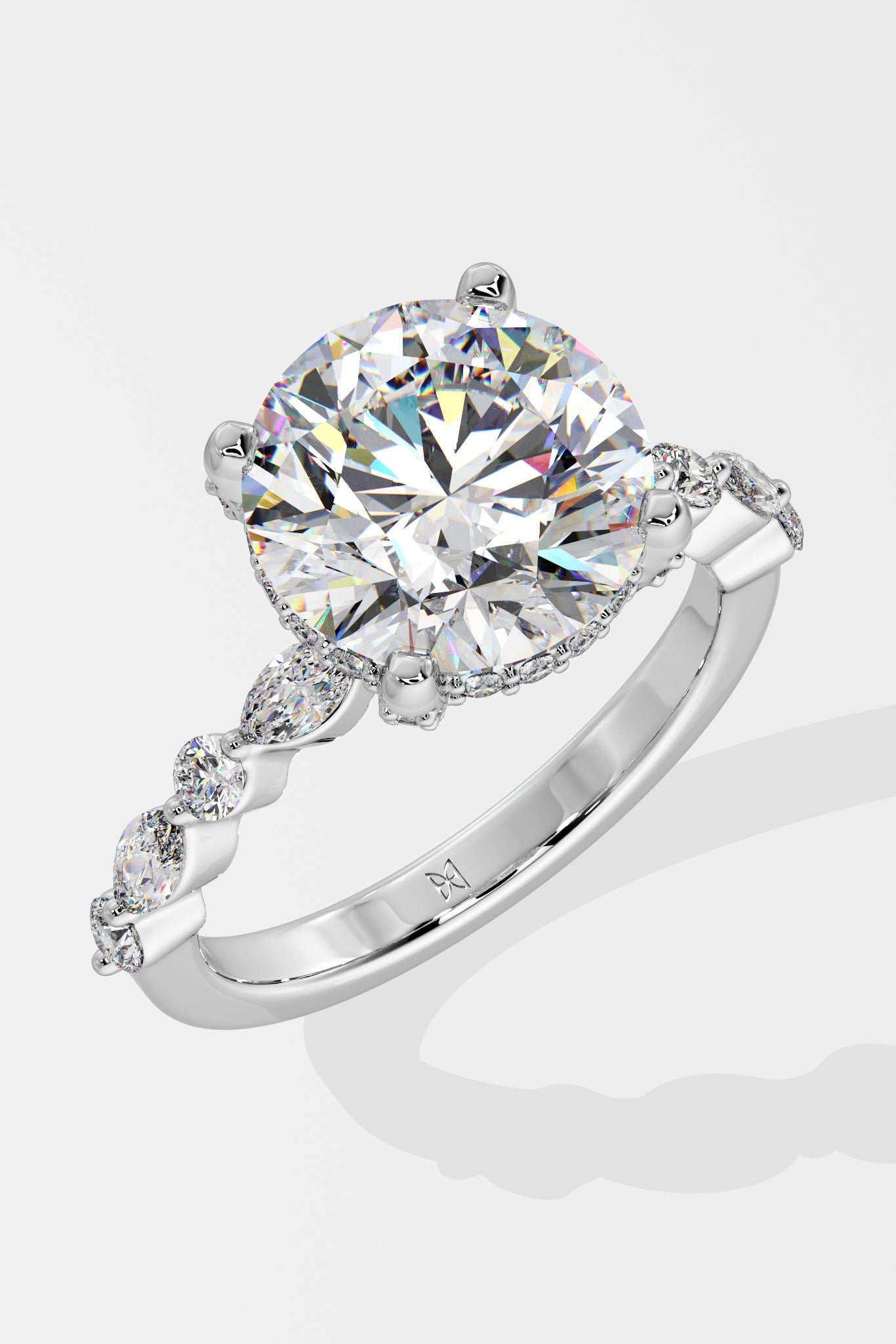3 ct Round Askew Solitaire Ring