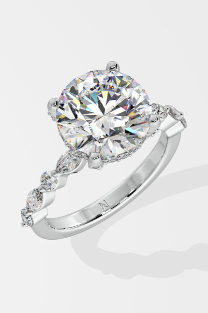 3 ct Round Askew Solitaire Ring