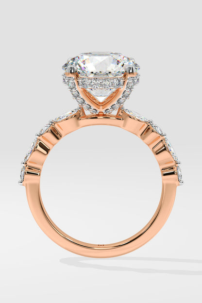 3 ct Round Askew Solitaire Ring
