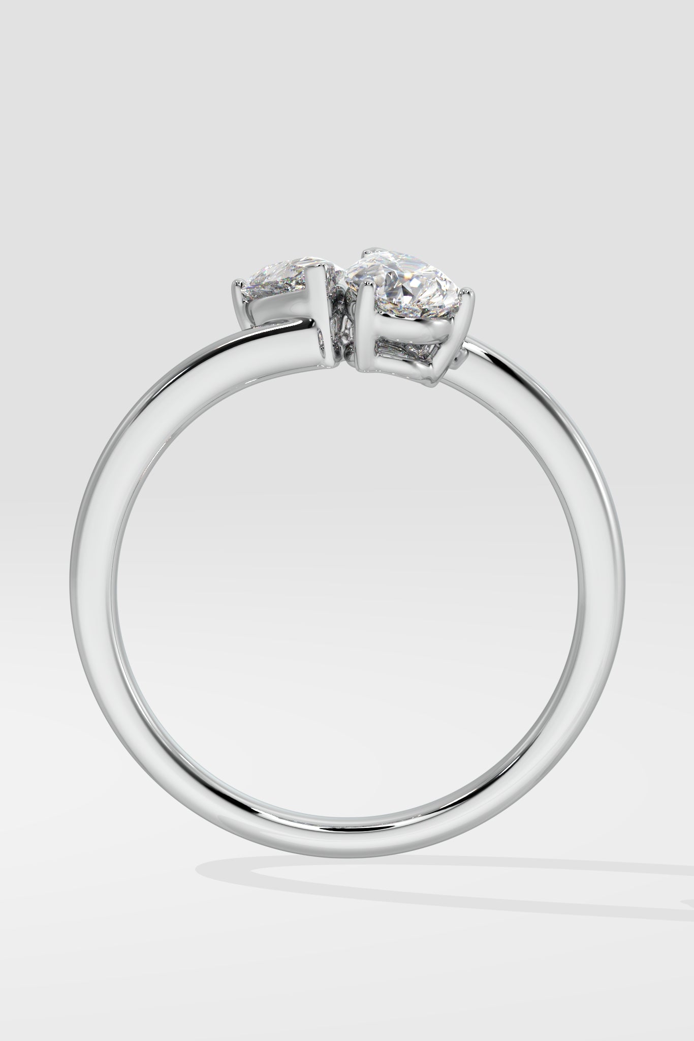 2 Stone Pear Ring