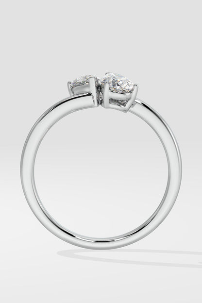2 Stone Pear Ring