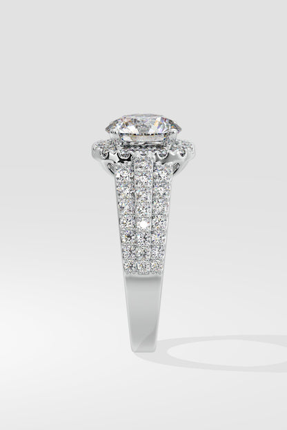 1.5 ct Bedazzle Cushion Halo Ring