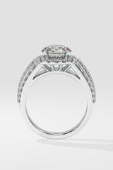 1.5 ct Bedazzle Cushion Halo Ring