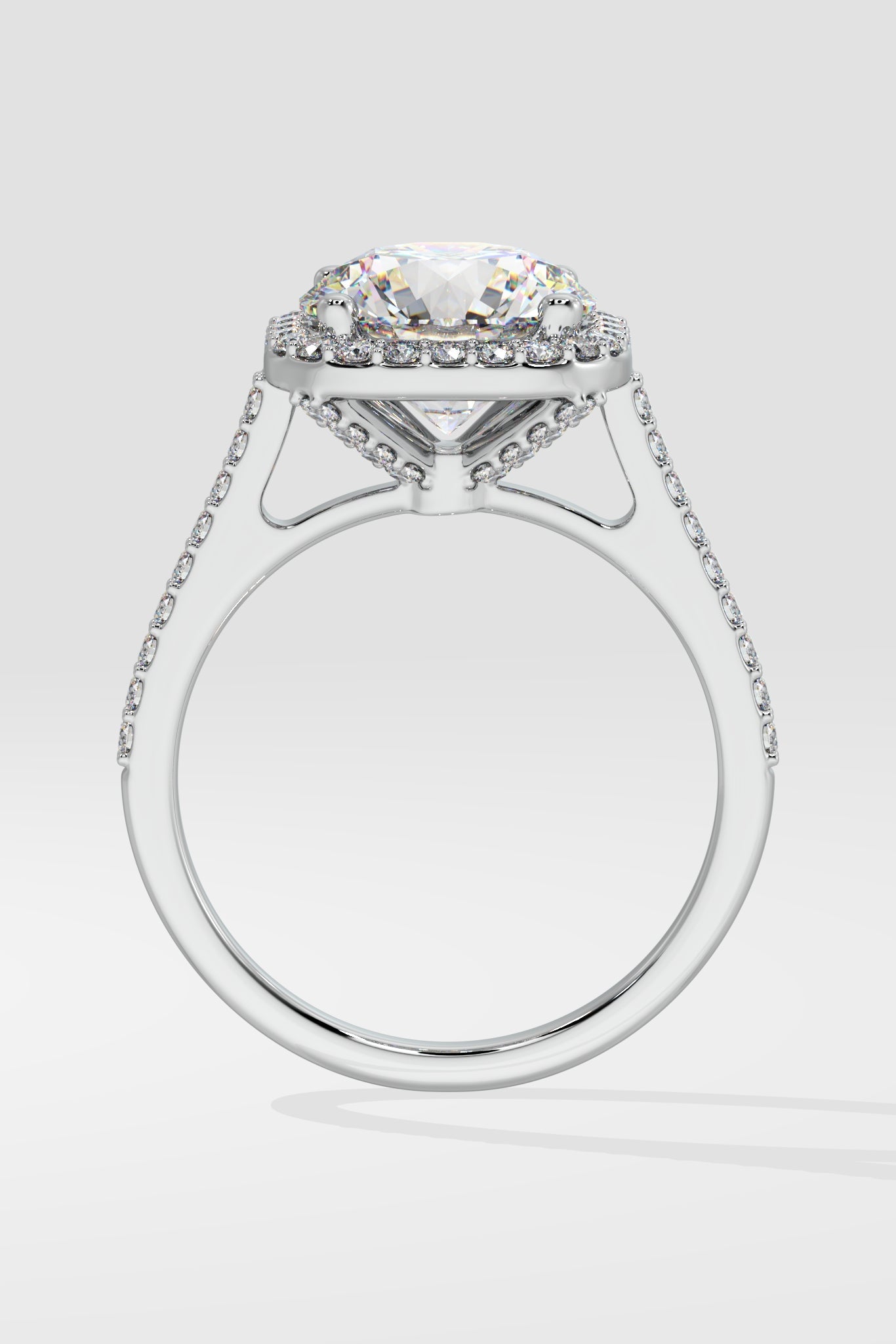 3 ct Cushion Halo Solitaire Ring