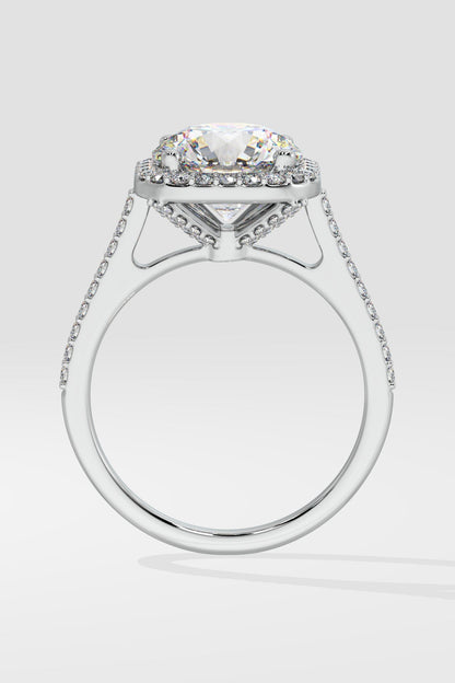 3 ct Cushion Halo Solitaire Ring