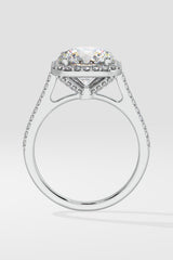 3 ct Cushion Halo Solitaire Ring