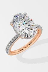 3 ct Oval Hidden Halo Ring