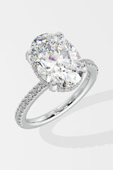 3 ct Oval Hidden Halo Ring