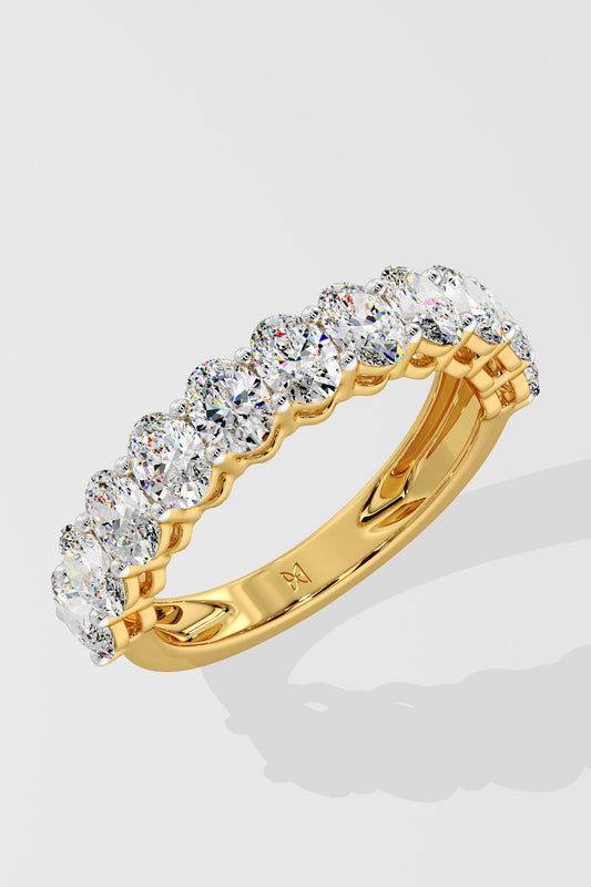 Oval Half Eternity Band