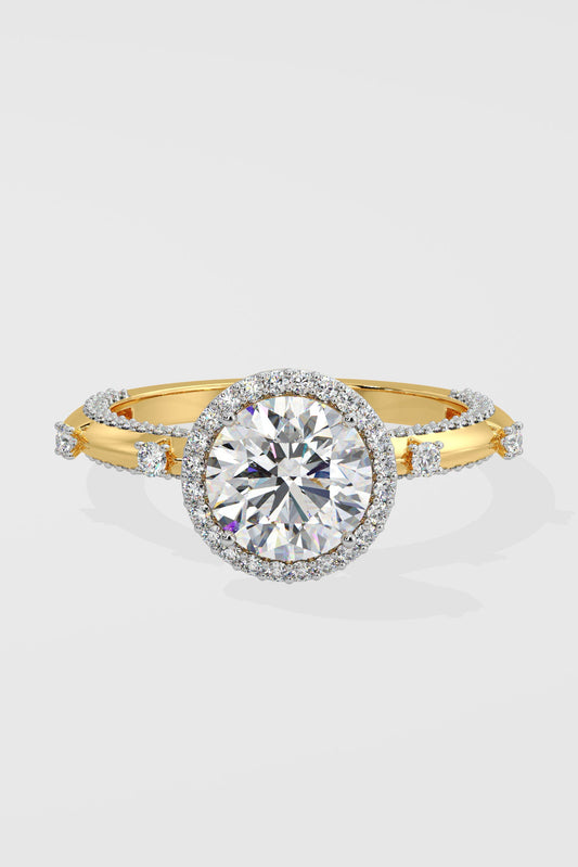 2 ct Halo Spaced Solitaire Ring