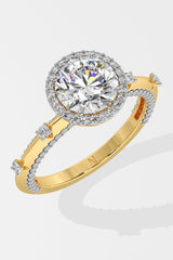 2 ct Halo Spaced Solitaire Ring