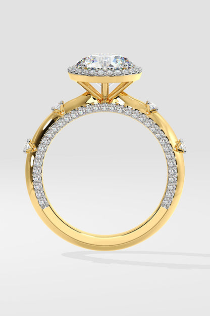 2 ct Halo Spaced Solitaire Ring