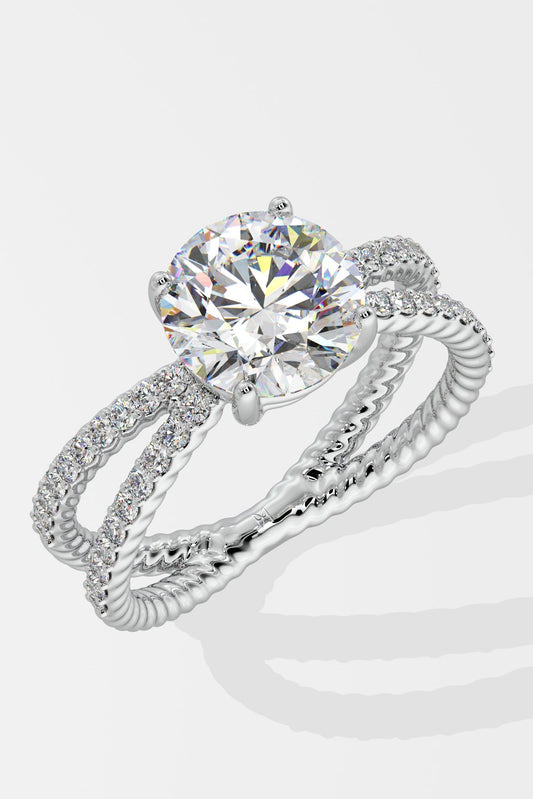 2 ct Crossover Solitaire Ring