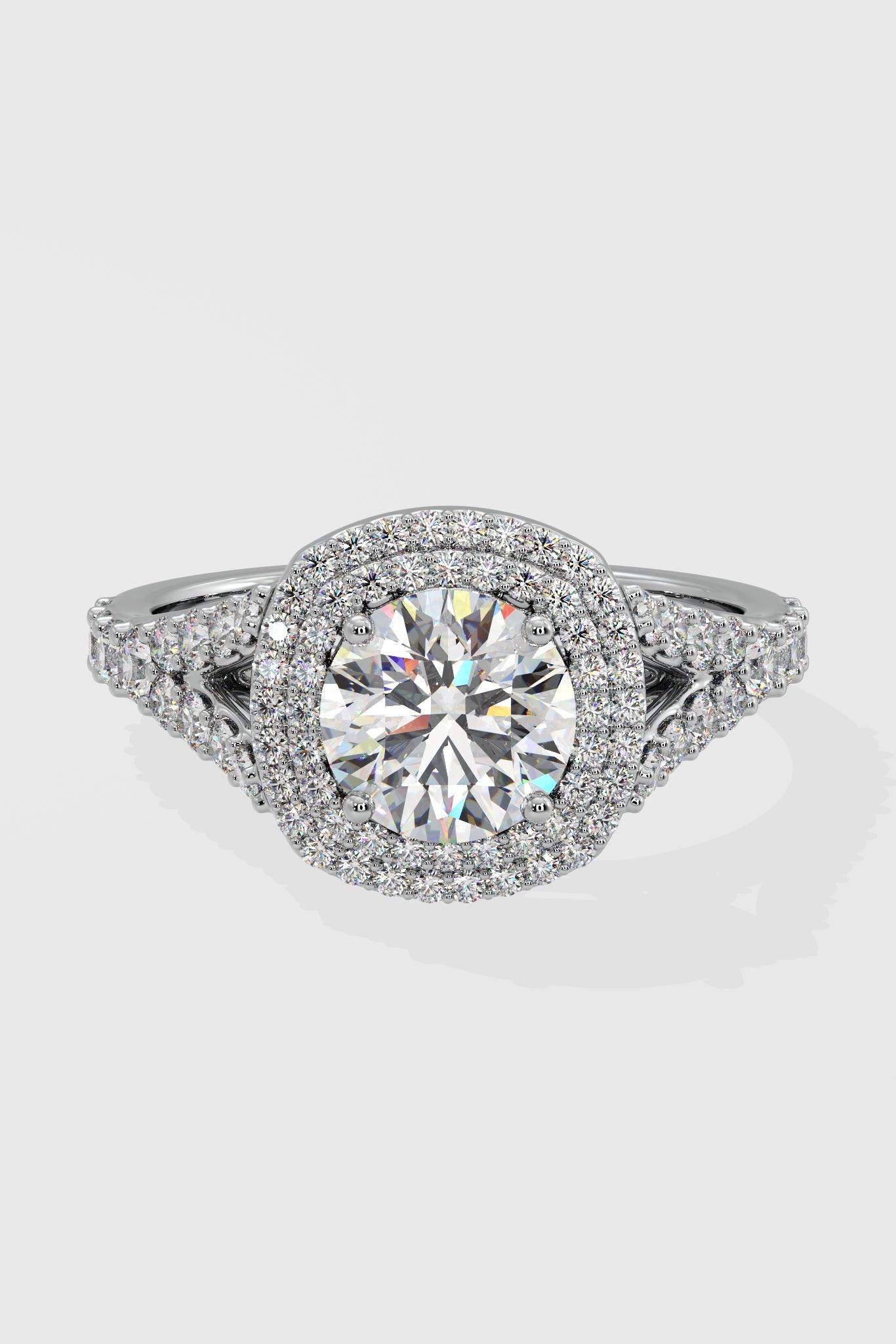 1.5 ct Double Cushion Halo Ring