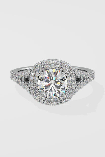 1.5 ct Double Cushion Halo Ring