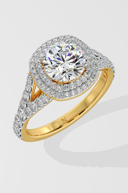 1.5 ct Double Cushion Halo Ring