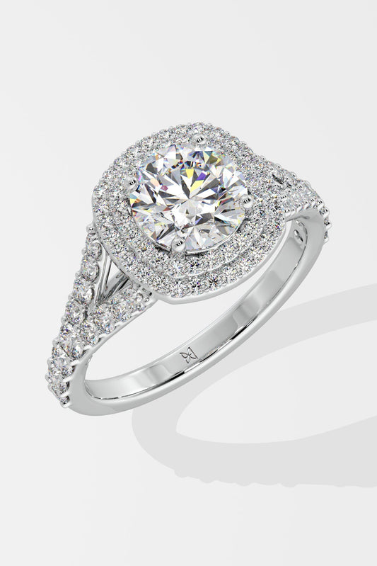 1.5 ct Double Cushion Halo Ring