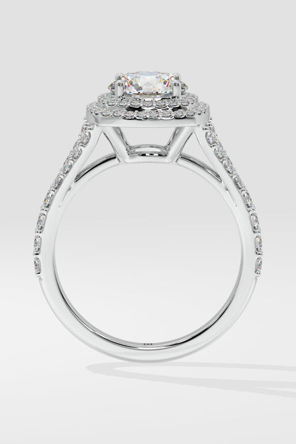 1.5 ct Double Cushion Halo Ring