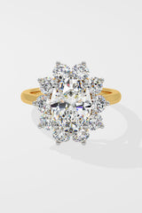 3 ct Sunburst Oval Ring