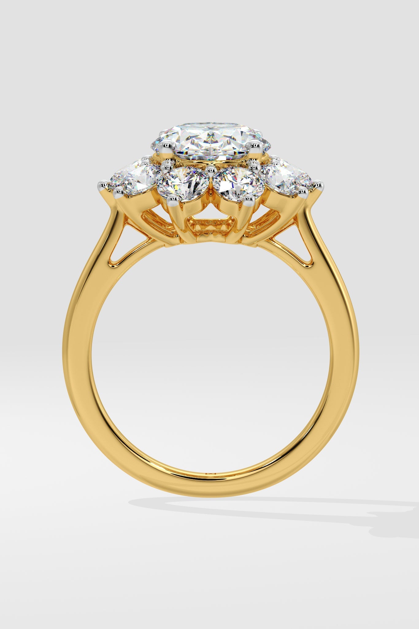 3 ct Sunburst Oval Ring