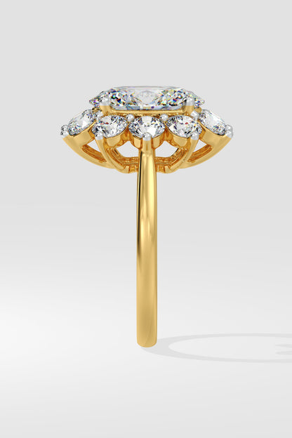 3 ct Sunburst Oval Ring