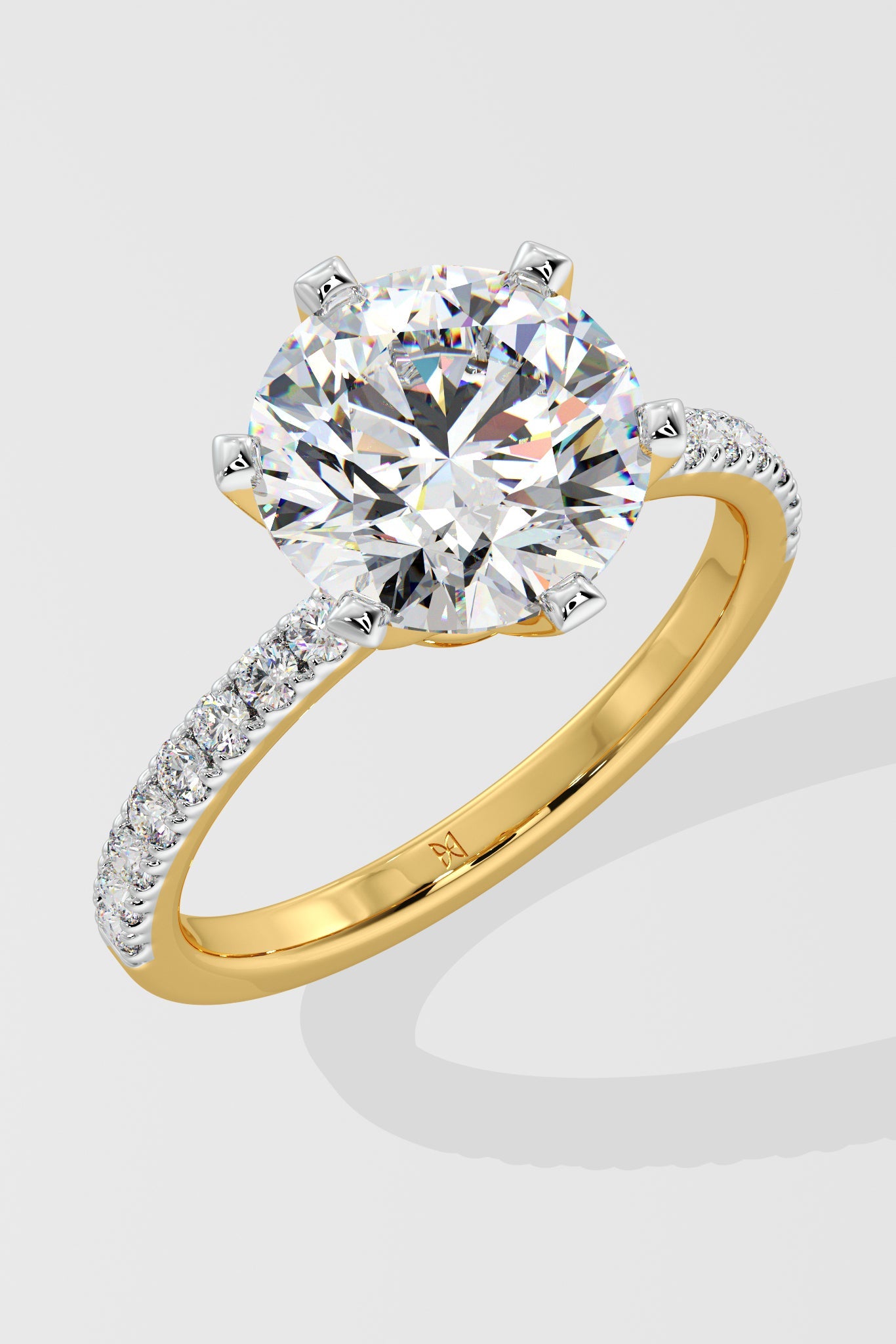 3 ct Solitaire Crown Ring