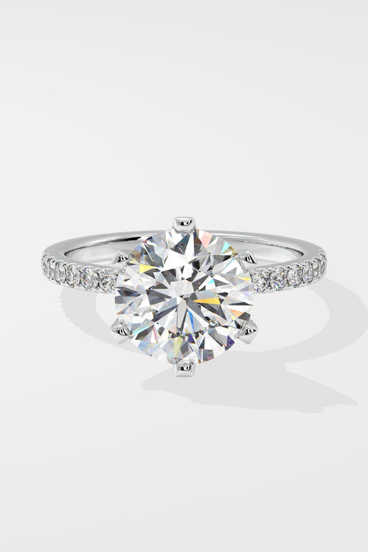 3 ct Solitaire Crown Ring