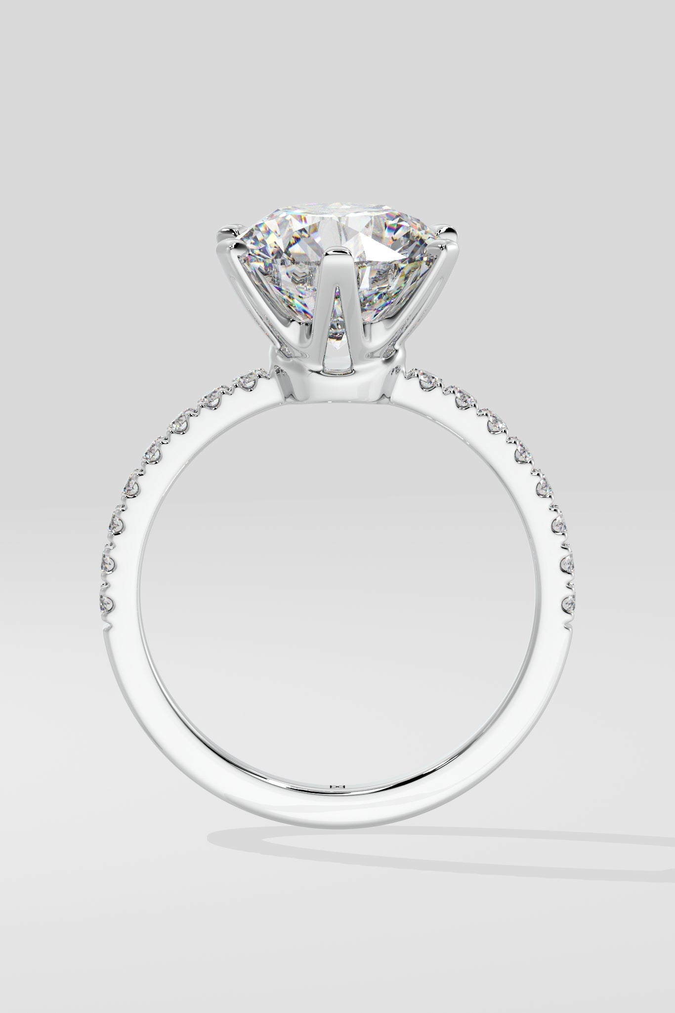 3 ct Solitaire Crown Ring