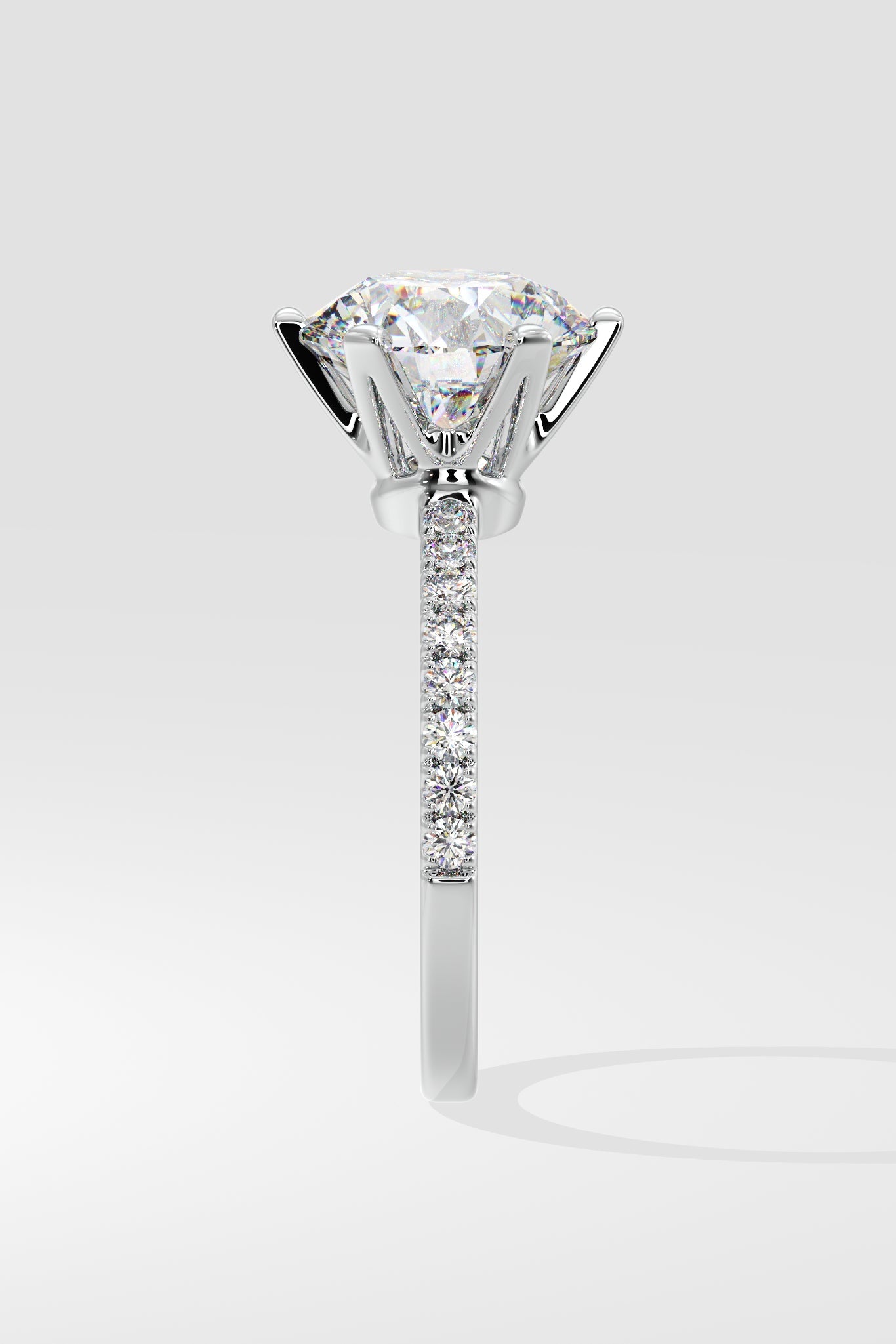 3 ct Solitaire Crown Ring