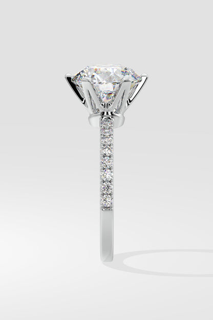 3 ct Solitaire Crown Ring