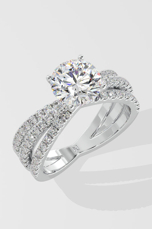 1.5 ct Triple Crossover Solitaire Ring