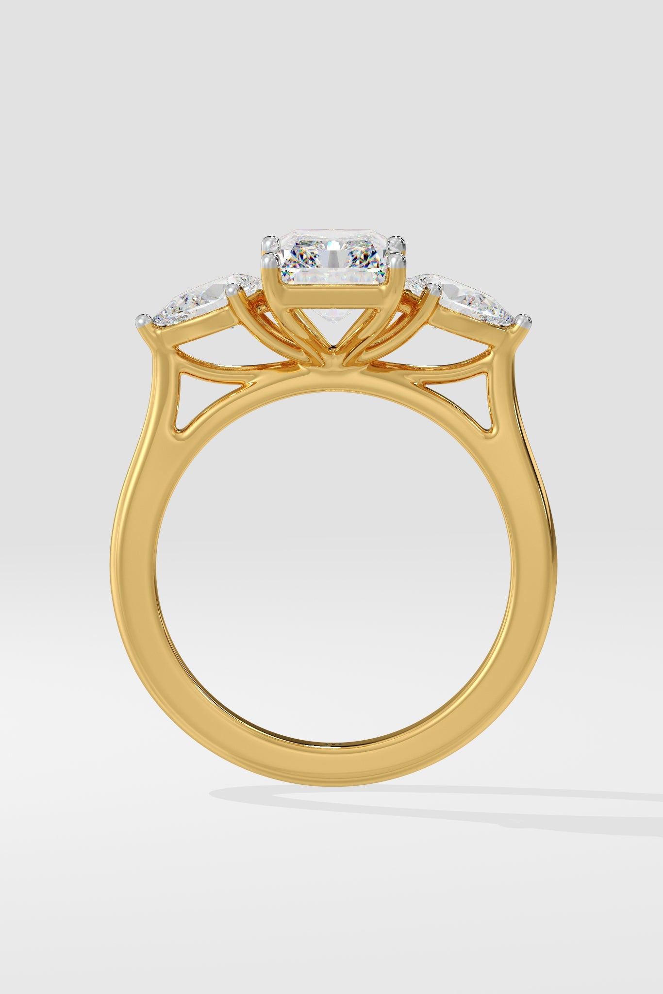 2 ct Symphony Three Stone Radiant Ring
