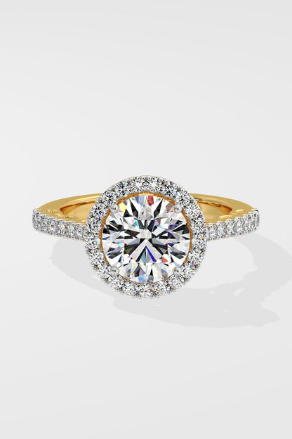 2 ct Aurora Halo Solitaire Ring